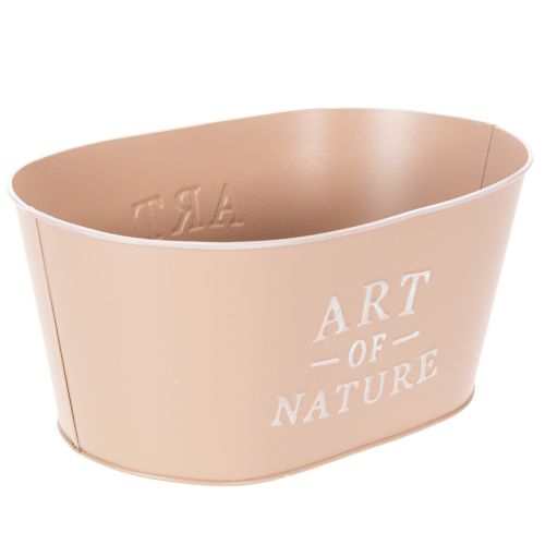 Maceta ovalada de zinc, rosa antigua, 27×18cm, H12.5cm | Floristik24.es