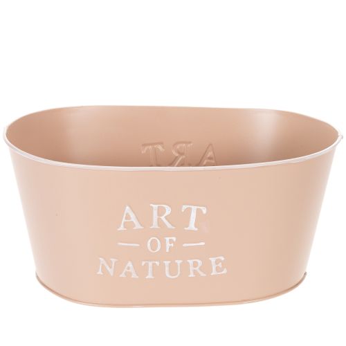 Artículo Maceta ovalada de zinc, rosa antigua, 27×18cm, H12.5cm