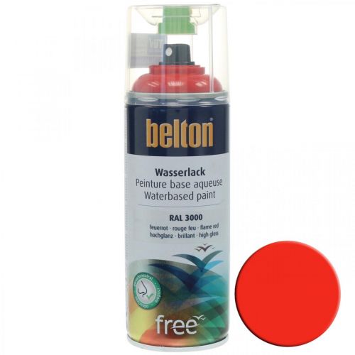 Floristik24 Belton barniz al agua libre rojo alto brillo color spray rojo fuego 400ml