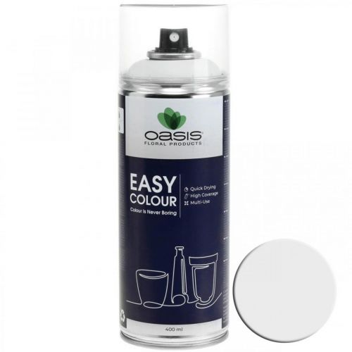 Floristik24 OASIS® Easy Color Spray, pintura en spray blanca, decoración de invierno 400ml