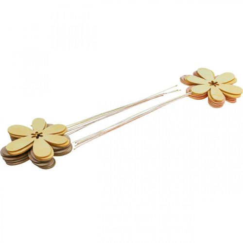 Artículo Estacas para jardín Flower Estacas para flores Amarillo/Rosa/Rosa Ø9.5cm 15pcs