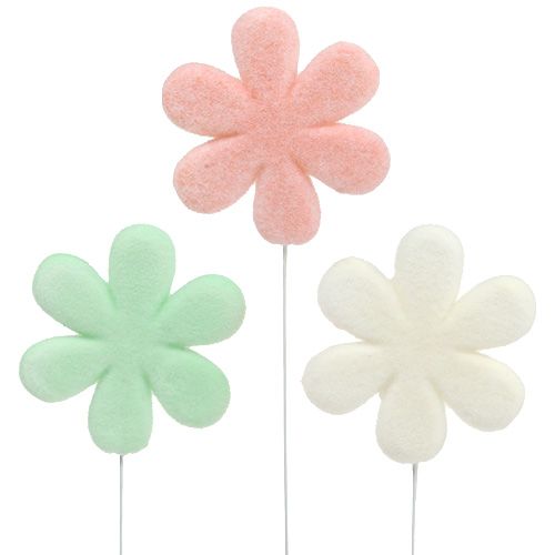 Artículo Flor tapón flor pastel Ø8,5cm 12pcs