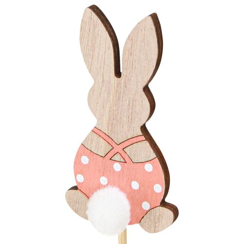 Artículo Conejito de Pascua de madera con forma de flor, 6 cm, 12 unidades