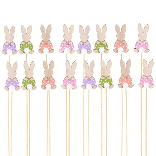 Artículo Conejito de Pascua de madera con forma de flor, 6 cm, 12 unidades