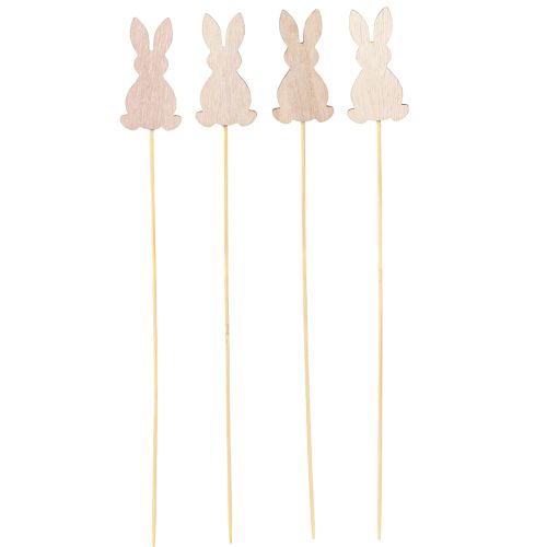Artículo Conejito de Pascua de madera con forma de flor, 6 cm, 12 unidades