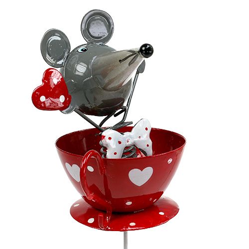 Floristik24 Flower plug mouse metal 10cm L33cm 2pcs