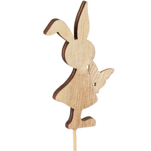 Artículo Tapones florales Conejitos de Pascua decoración madera color 5x8cm 16 piezas