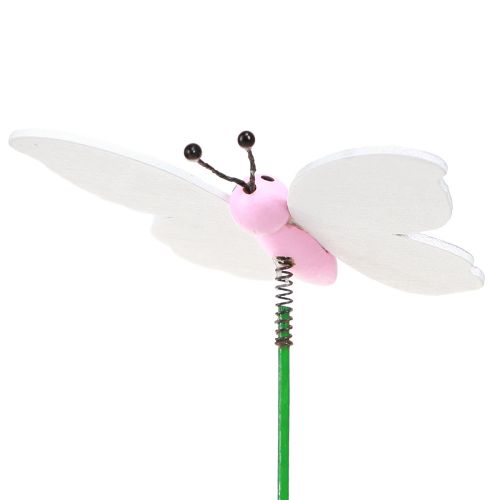 Artículo Plug floral mariposa rosa verde naranja 8x5,5cm 16uds