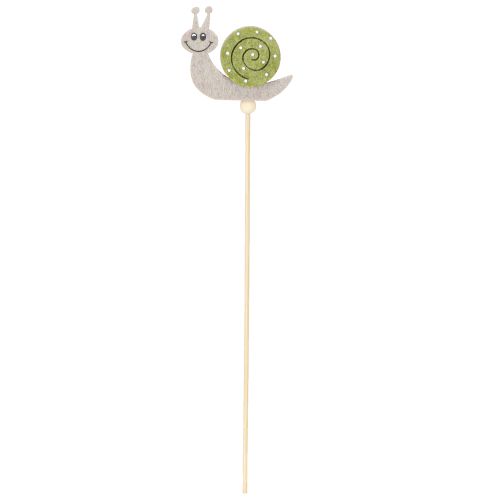 Artículo Decoración de caracoles con forma de flor, fieltro de madera, color verde, 6,5 cm, 12 unidades