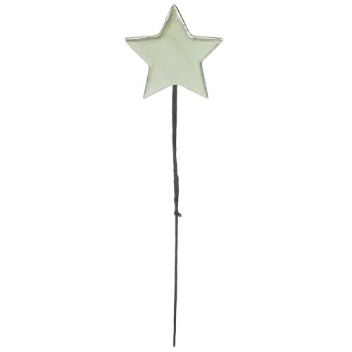 Artículo Tapones de flores con forma de estrella, color verde, 7 cm (2.ª opción), 24 unidades