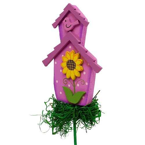 Floristik24 Perno prisionero de la flor con la casa coloreada 12pcs