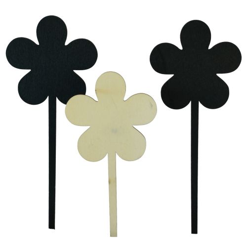 Floristik24 Flor plug flor mini paneles madera negro Ø10cm 6ud