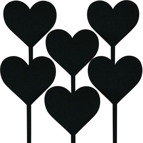 Floristik24 Tapón de flores tapón decorativo corazón tapón de corazón de madera 9cm 6 piezas