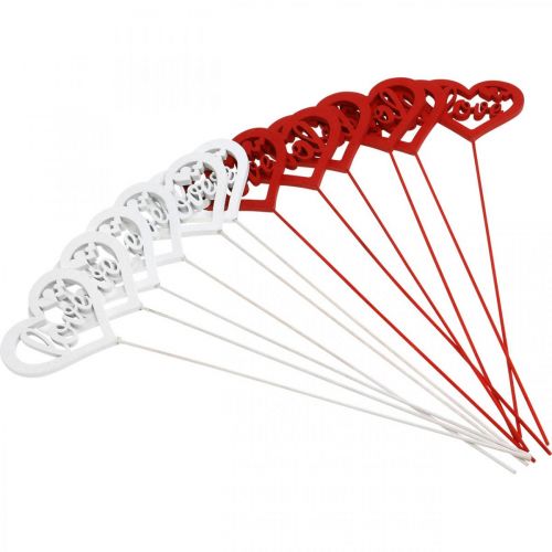 Artículo Tapón flor corazón rojo tapón decorativo de madera Love 7cm 12pcs