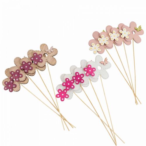 Tapones flor madera flor mariposa color Ø10cm 12pcs