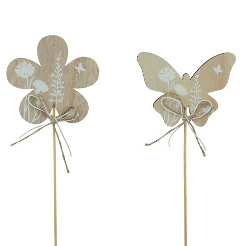 Floristik24 Tapón de flores mariposa de madera flores decorativas 9cm 12 piezas