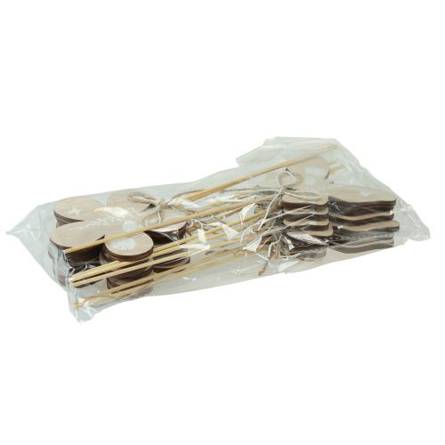 Artículo Tapón de flores mariposa de madera flores decorativas 9cm 12 piezas