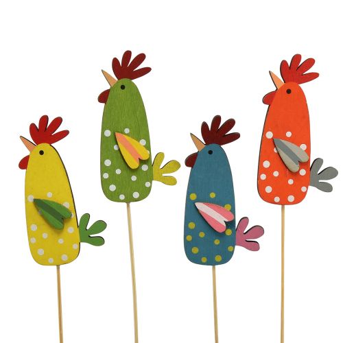 Artículo Tapón de flores Pascua gallinas graciosas madera 5,5×10cm 12uds