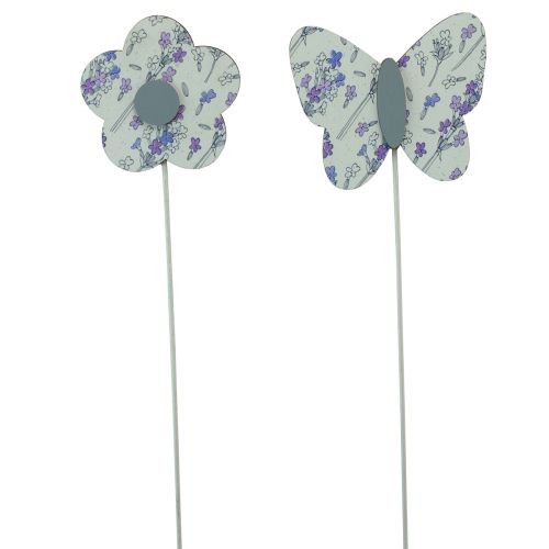 Floristik24 Tapón de flores tapón decorativo flor de mariposa madera 7cm 12 piezas