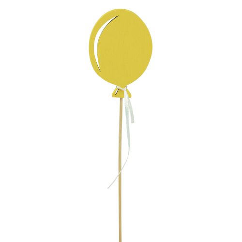 Floristik24 Tapón de flores ramo decoración pastel topper globo amarillo 28cm 8pcs