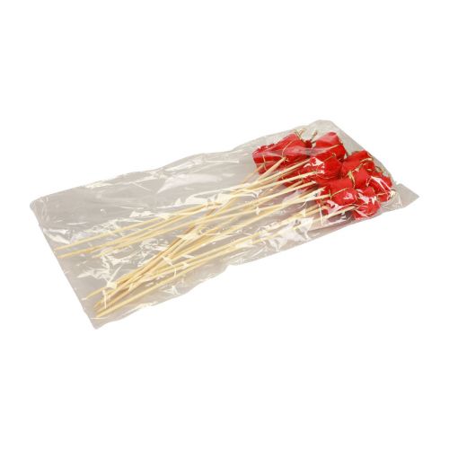 Artículo Tapón de flores paquete navideño decoración rojo 2,5 cm 15 piezas