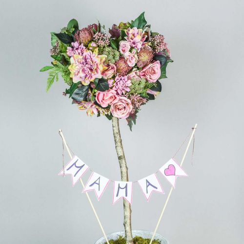 Floristik24 Ramo dalia y protea, flores de seda, decoración de verano L25cm