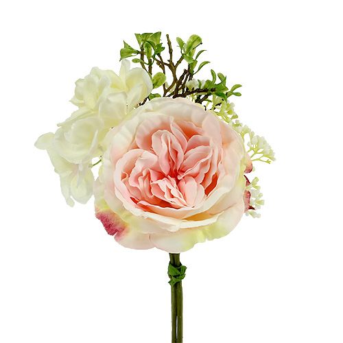 Floristik24 Ramo mini crema rosa 20cm