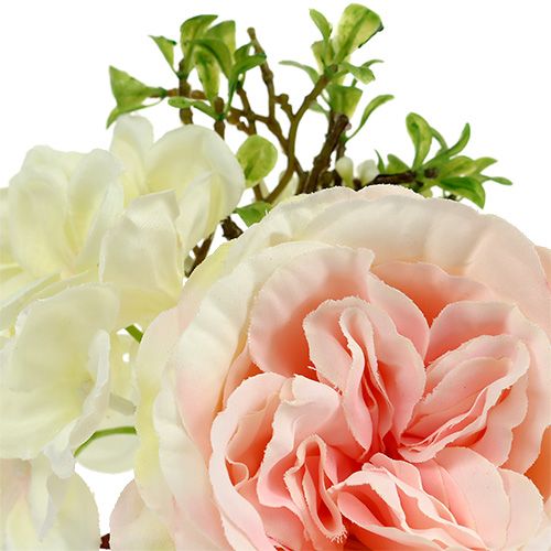 Floristik24 Ramo mini crema rosa 20cm