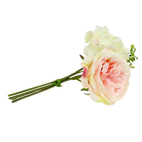 Floristik24 Ramo mini crema rosa 20cm