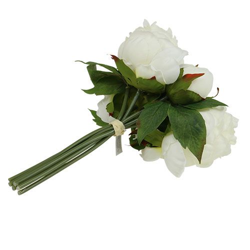 Floristik24 Ramo de peonías blancas L30cm