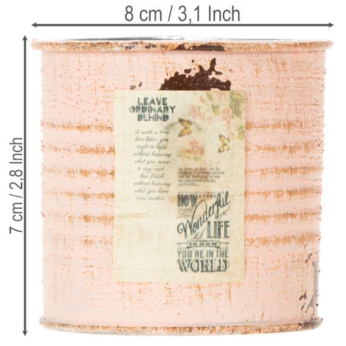 Artículo Maceta decorativa, diseño salmón, bote de metal para hierbas, Ø8cm, H7.5cm