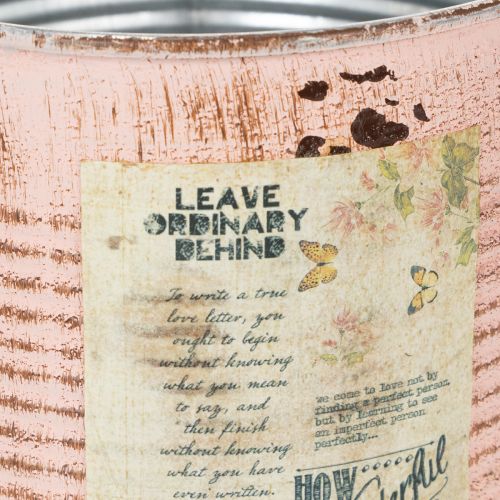 Artículo Maceta decorativa de metal color salmón, Ø15,5 cm, H15 cm.