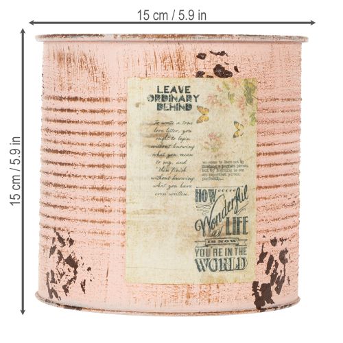 Artículo Maceta decorativa de metal color salmón, Ø15,5 cm, H15 cm.