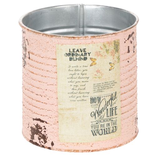 Floristik24 Maceta decorativa de metal color salmón para decoración veraniega Ø11cm H10.5cm