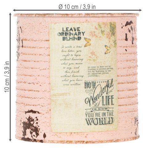 Artículo Maceta decorativa de metal color salmón para decoración veraniega Ø11cm H10.5cm