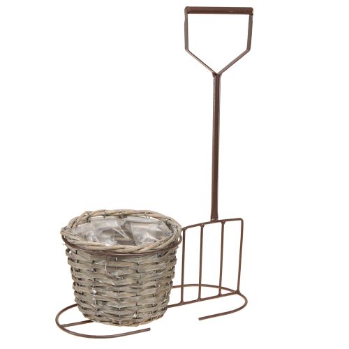 Floristik24 Maceta herramienta de jardín decorativa marrón Ø17,5cm H30cm