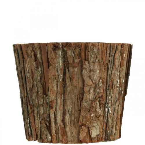Floristik24 Jardinera, maceta alta, decoración de corteza de árbol Ø19cm H15.5cm