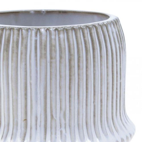 Floristik24 Macetero macetero de cerámica con ranuras blanco Ø10cm H8.5cm