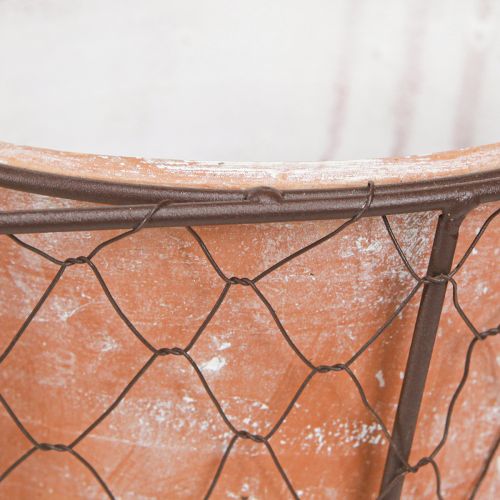 Artículo Maceta cesta de alambre de cerámica marrón terracota L 38,5 cm
