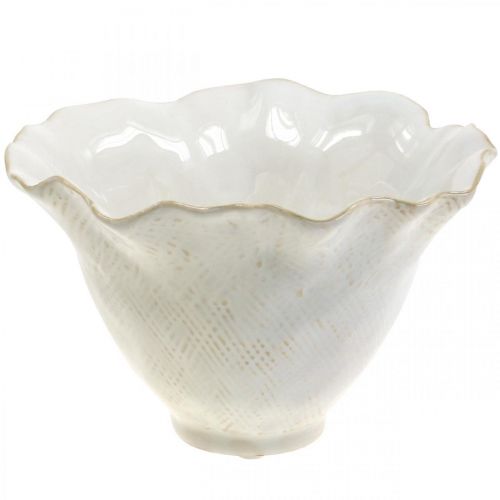 Floristik24 Macetero macetero de cerámica copa de flores macetero blanco Ø19cm