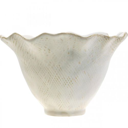 Artículo Macetero macetero de cerámica copa de flores macetero blanco Ø19cm