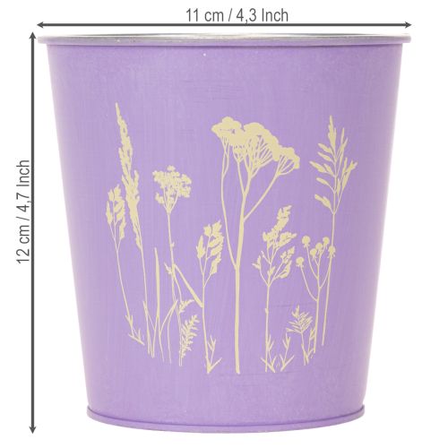 Maceta redonda de color pastel con motivo floral para plantas de interior, 12 cm, 3 unidades. | Floristik24.es