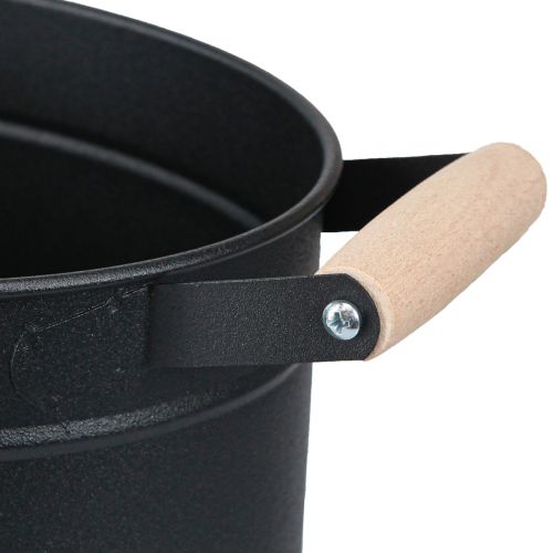 Artículo Macetero metal mango ovalado negro natural 34x19,5x15cm