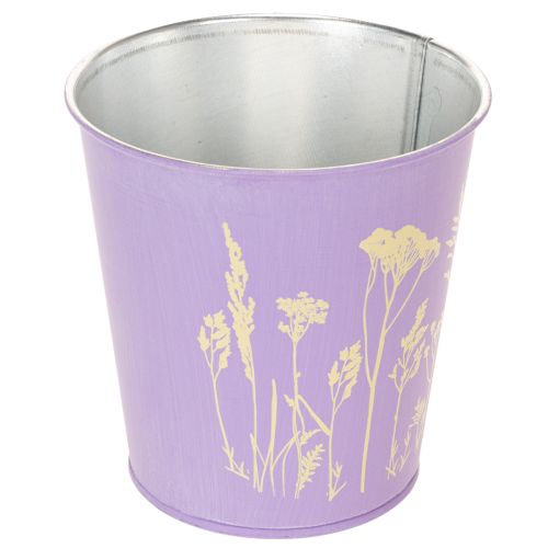 Set de 3 maceteros de metal con estampado floral en colores pastel, 10 cm | Floristik24.es