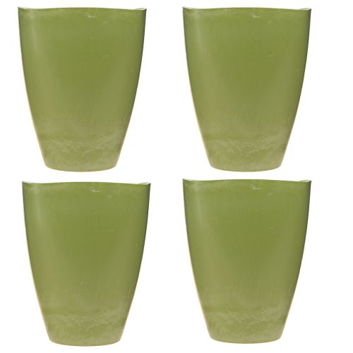 Artículo Macetero para orquídeas florero de plástico verde Al. 16,5 cm 4 piezas