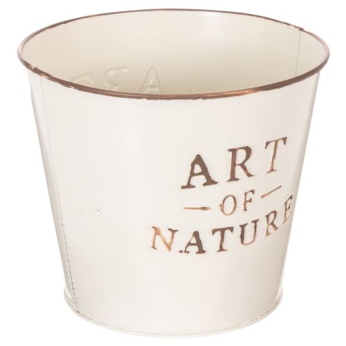 Maceta de zinc Art of Nature color crema, Ø17,5 cm, H15 cm. | Floristik24.es