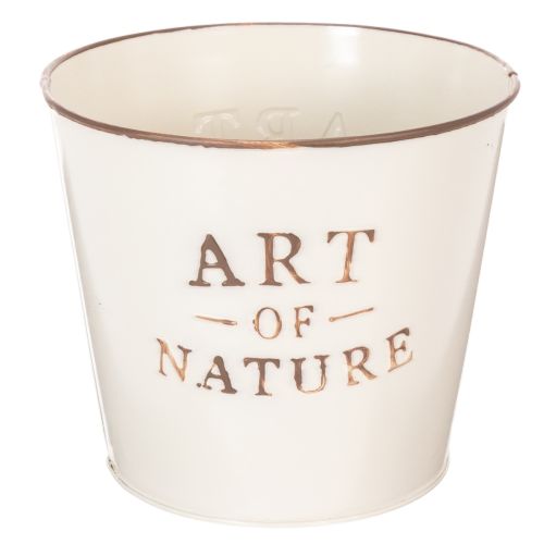 Maceta de zinc Art of Nature color crema, Ø17,5 cm, H15 cm. comprar | Floristik24.es