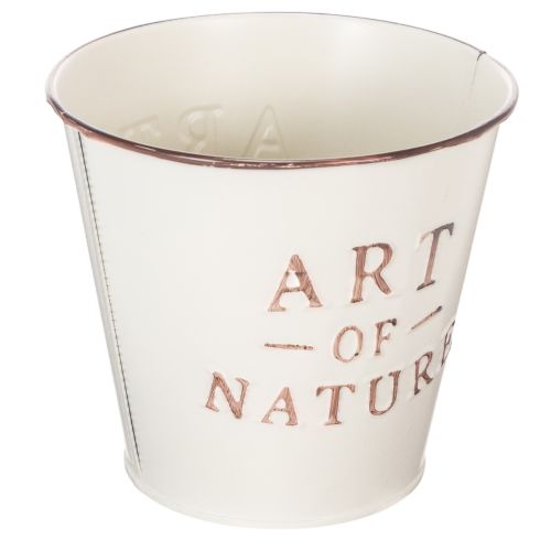 Maceta de zinc, color crema, Ø15cm H13,5cm | Floristik24.es
