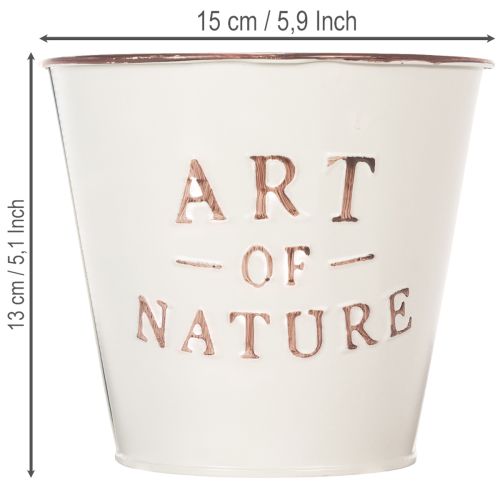 Maceta de zinc, color crema, Ø15cm H13,5cm | Floristik24.es