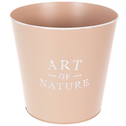 Floristik24 Maceta de zinc, jardinera de metal, rosa antigua, Ø22cm H21cm